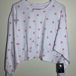 ONZIE CROPPED PINK HEART BELLA SWEATSHIRT Size S/M